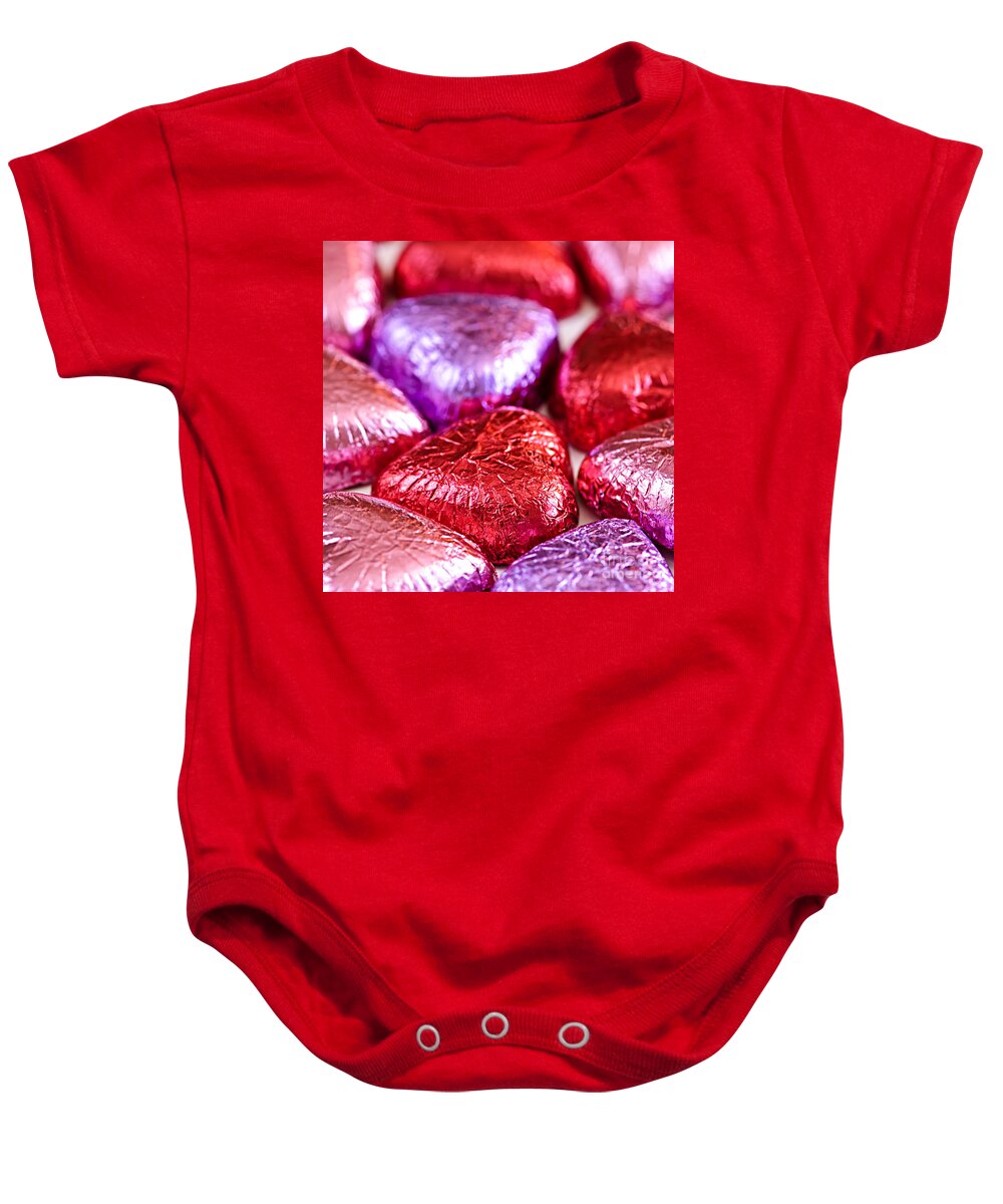 Candy Baby Onesie featuring the photograph Valentine hearts 1 by Elena Elisseeva
