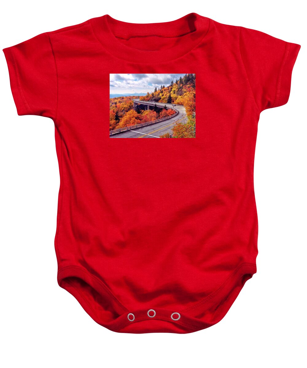 Blue Ridge Parkway Baby Onesie featuring the photograph A Colorful Ride Along The Blue Ridge Parkway by Chris Berrier