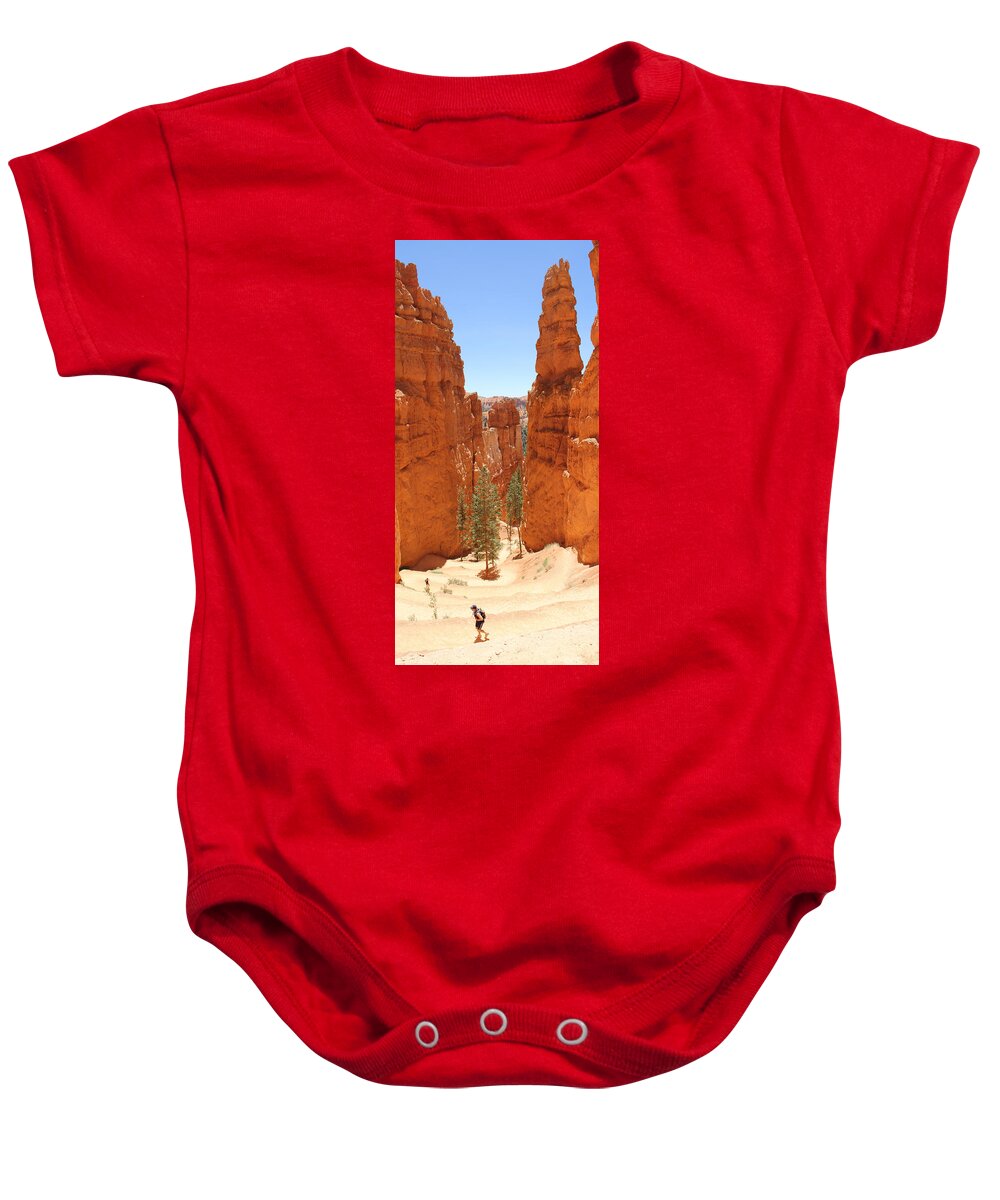 Southwest Baby Onesie featuring the photograph A Long Way to the Top by Mike McGlothlen