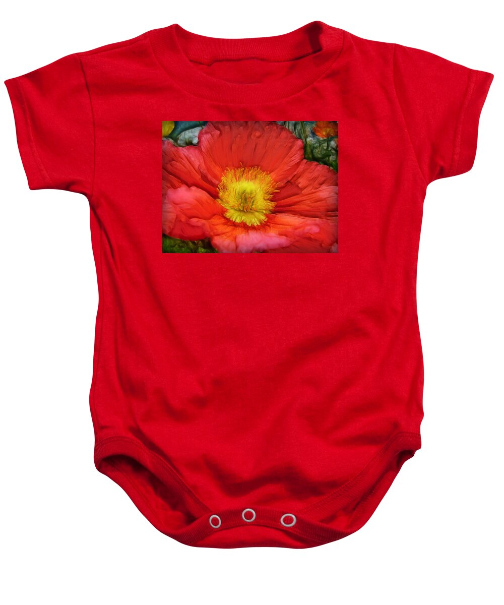 Flowers Baby Onesie featuring the photograph Ancient Flower 4 - poppy by Lilia S