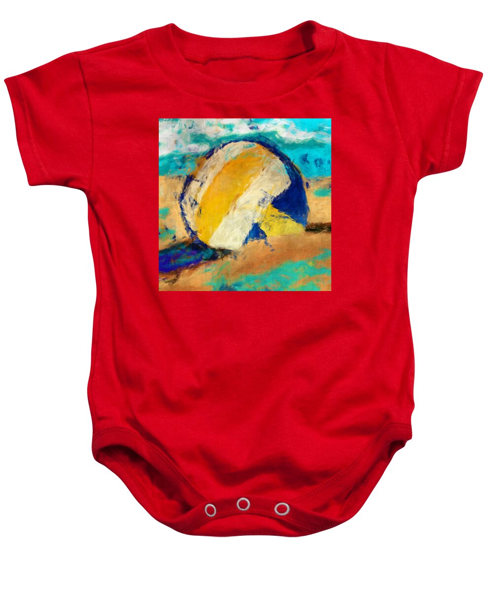 Volleyball Baby Onesie featuring the digital art Beach Volleyball by David G Paul