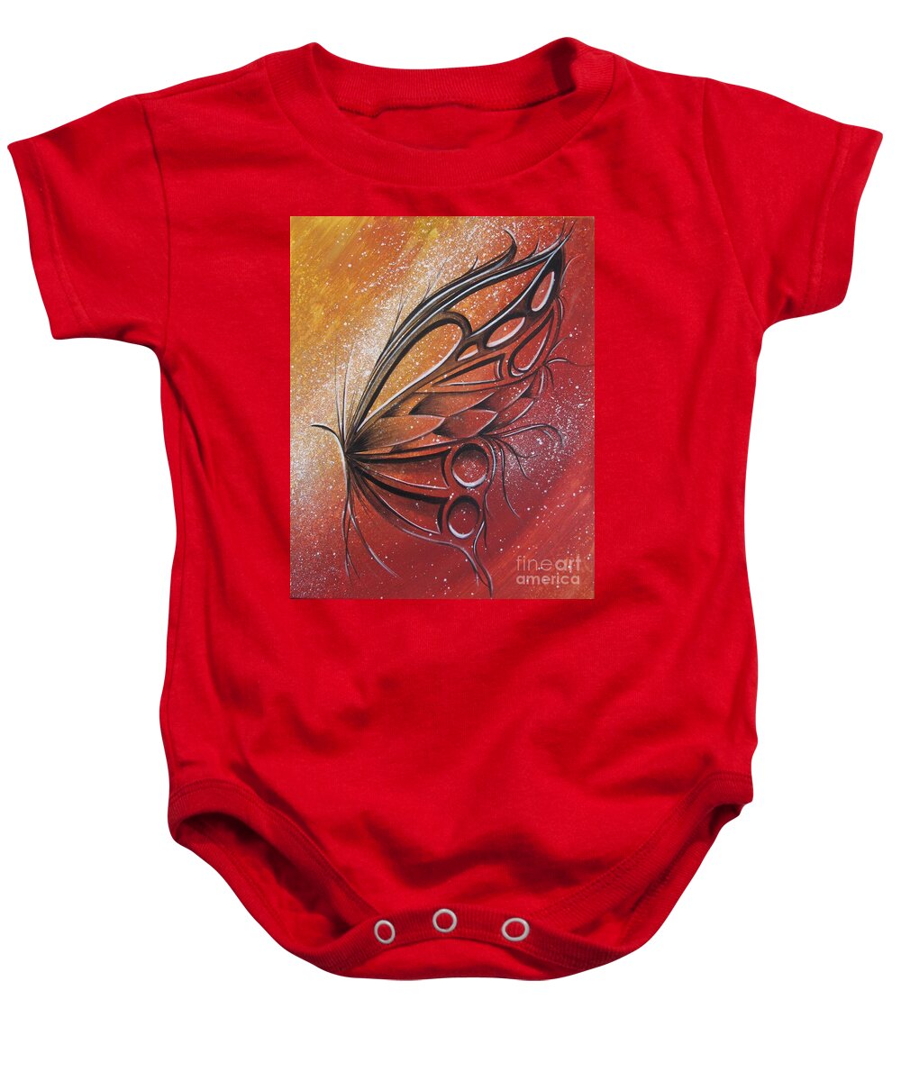 Reina Baby Onesie featuring the painting Butterfly 6 by Reina Cottier