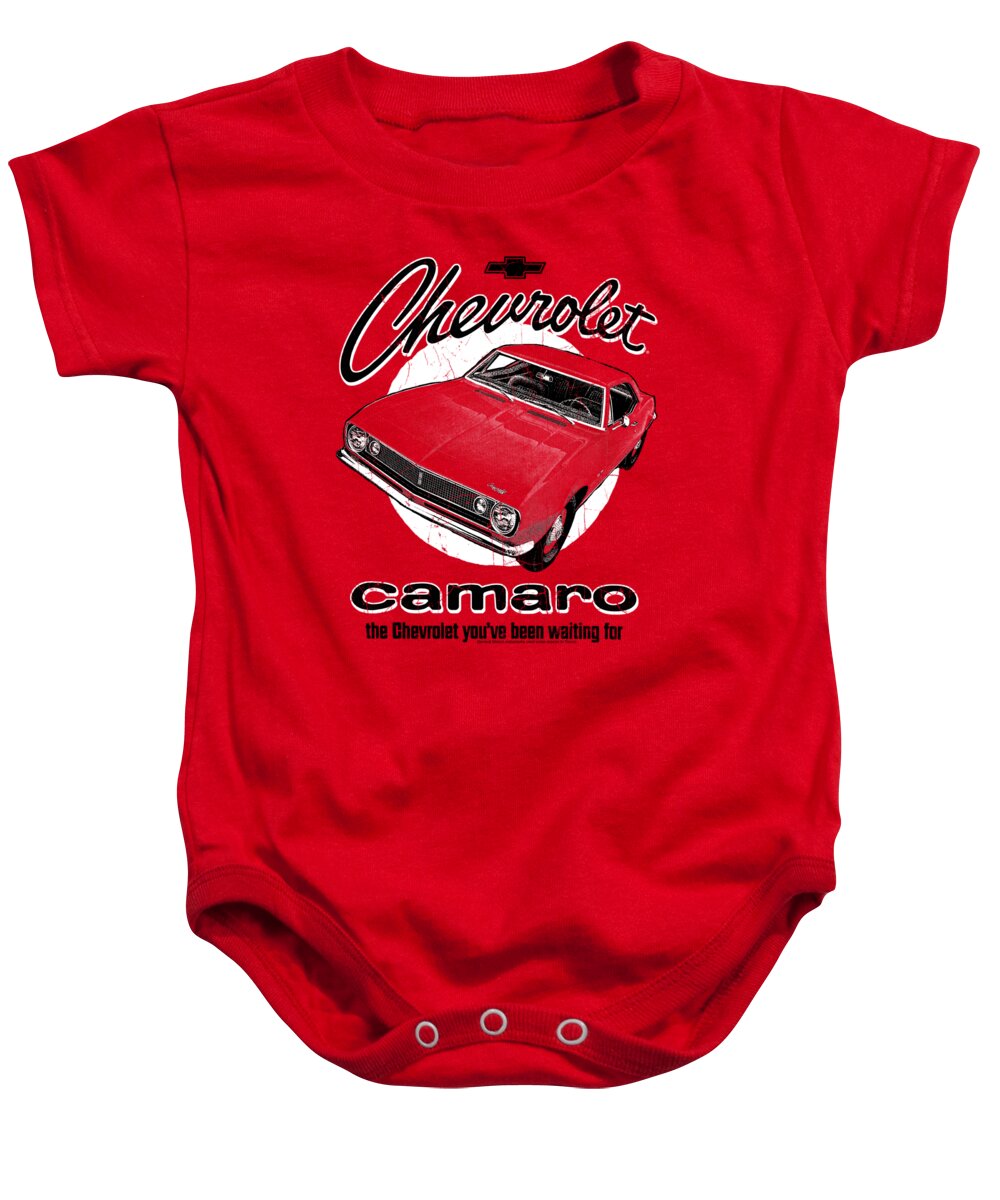  Baby Onesie featuring the digital art Chevrolet - Retro Camaro by Brand A