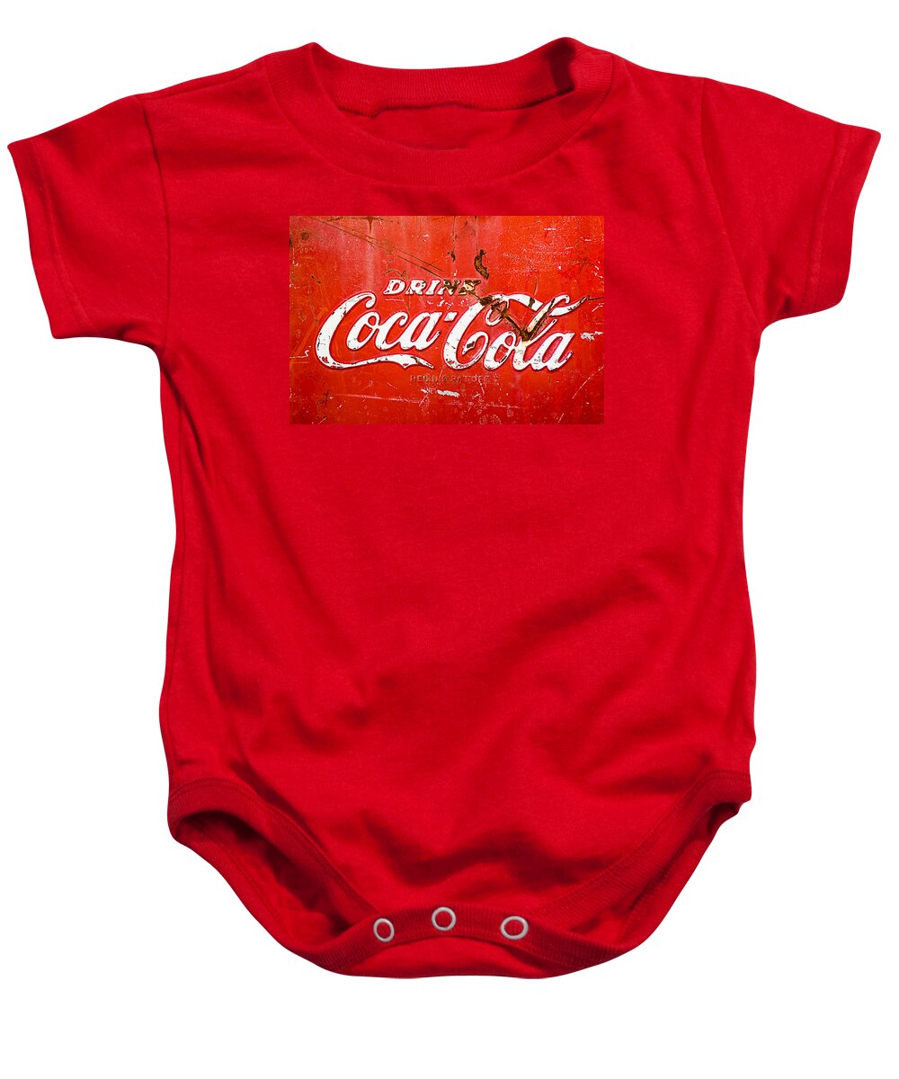 Coca-cola Sign Baby Onesie featuring the photograph Coca-Cola Sign by Jill Reger