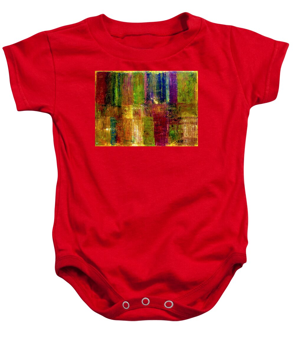 Abstract Baby Onesie featuring the painting Color Panel Abstract by Michelle Calkins