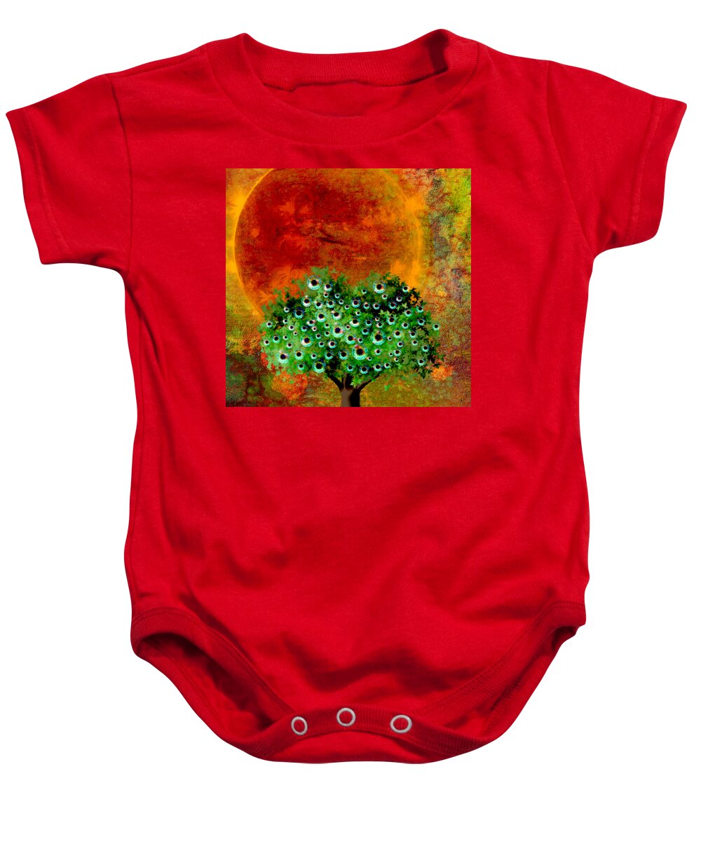 Apple Tree Baby Onesie featuring the painting Eye Like Apples by Ally White