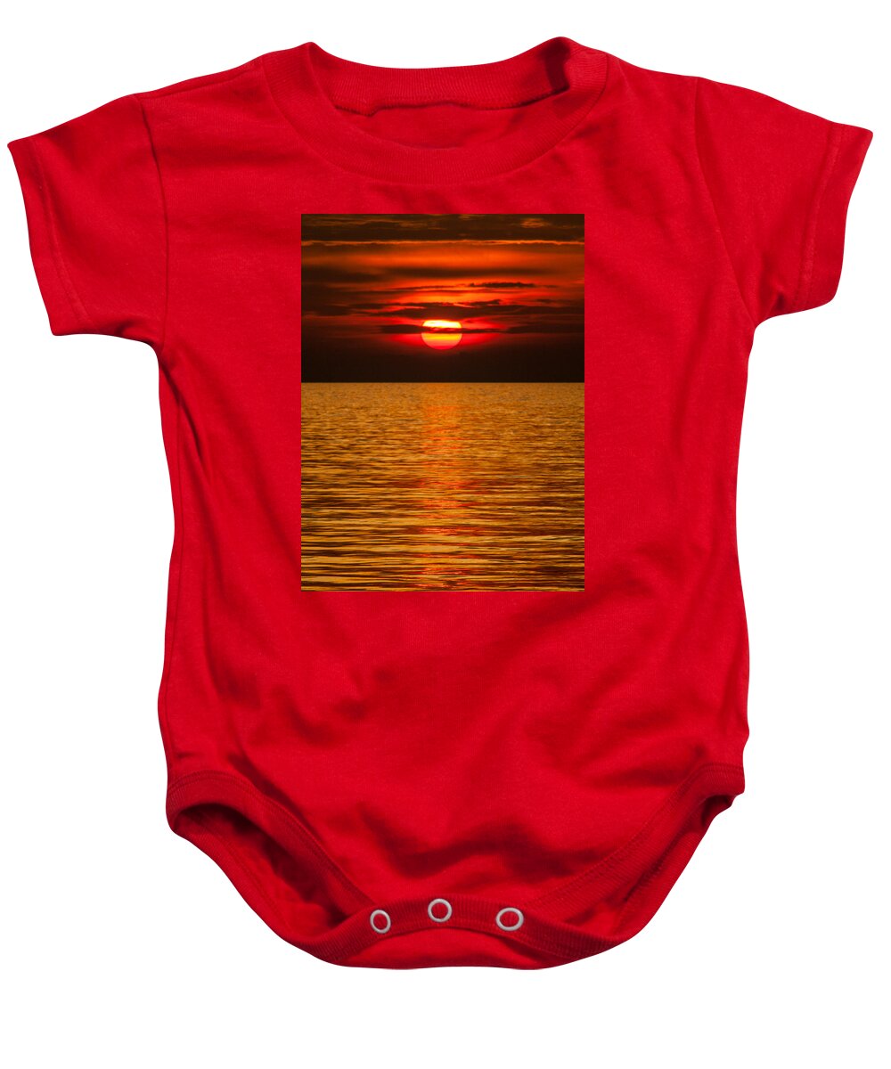 Landscapes Baby Onesie featuring the photograph Fiery sunset by Davorin Mance
