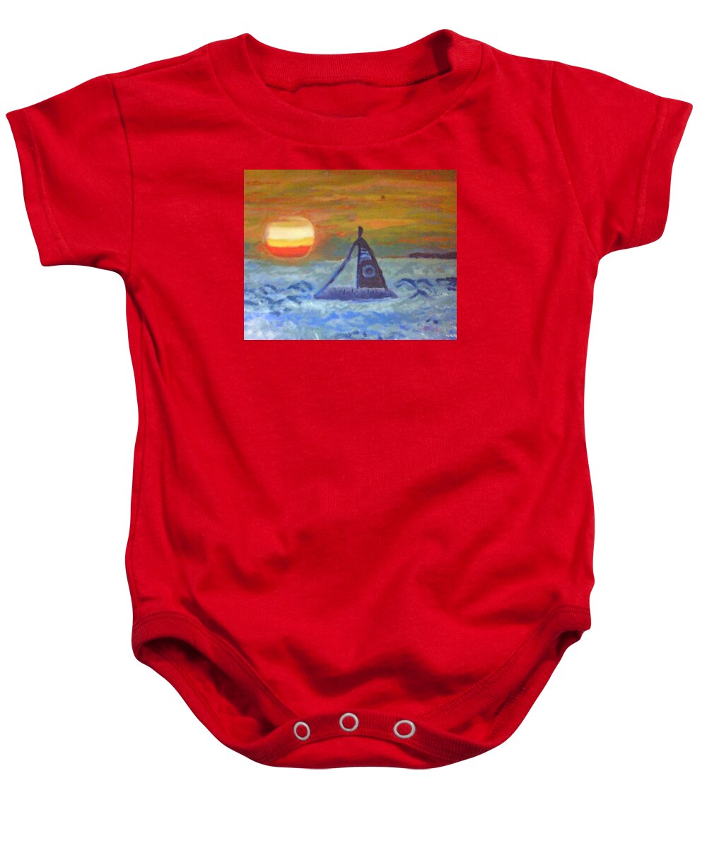 Florida Baby Onesie featuring the painting Florida Key Sunset by Suzanne Berthier