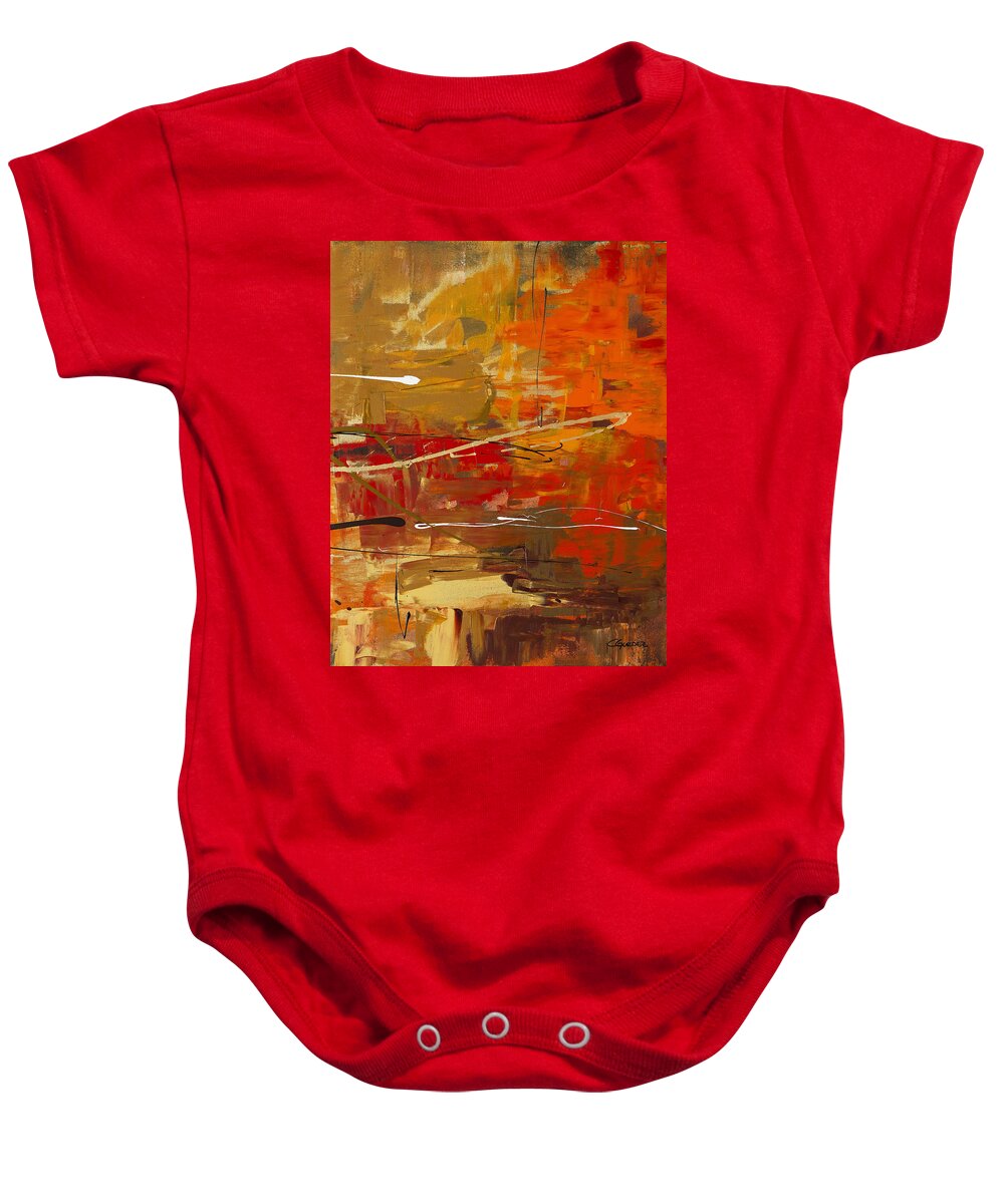 Abstract Art Baby Onesie featuring the painting Funtastic 3 by Carmen Guedez