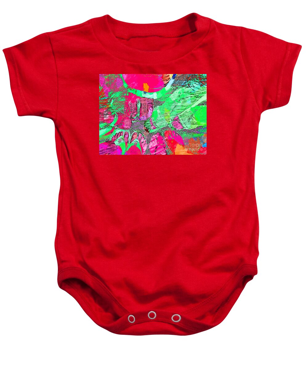 People Baby Onesie featuring the photograph Happy Feet abstract photoart by Debbie Portwood