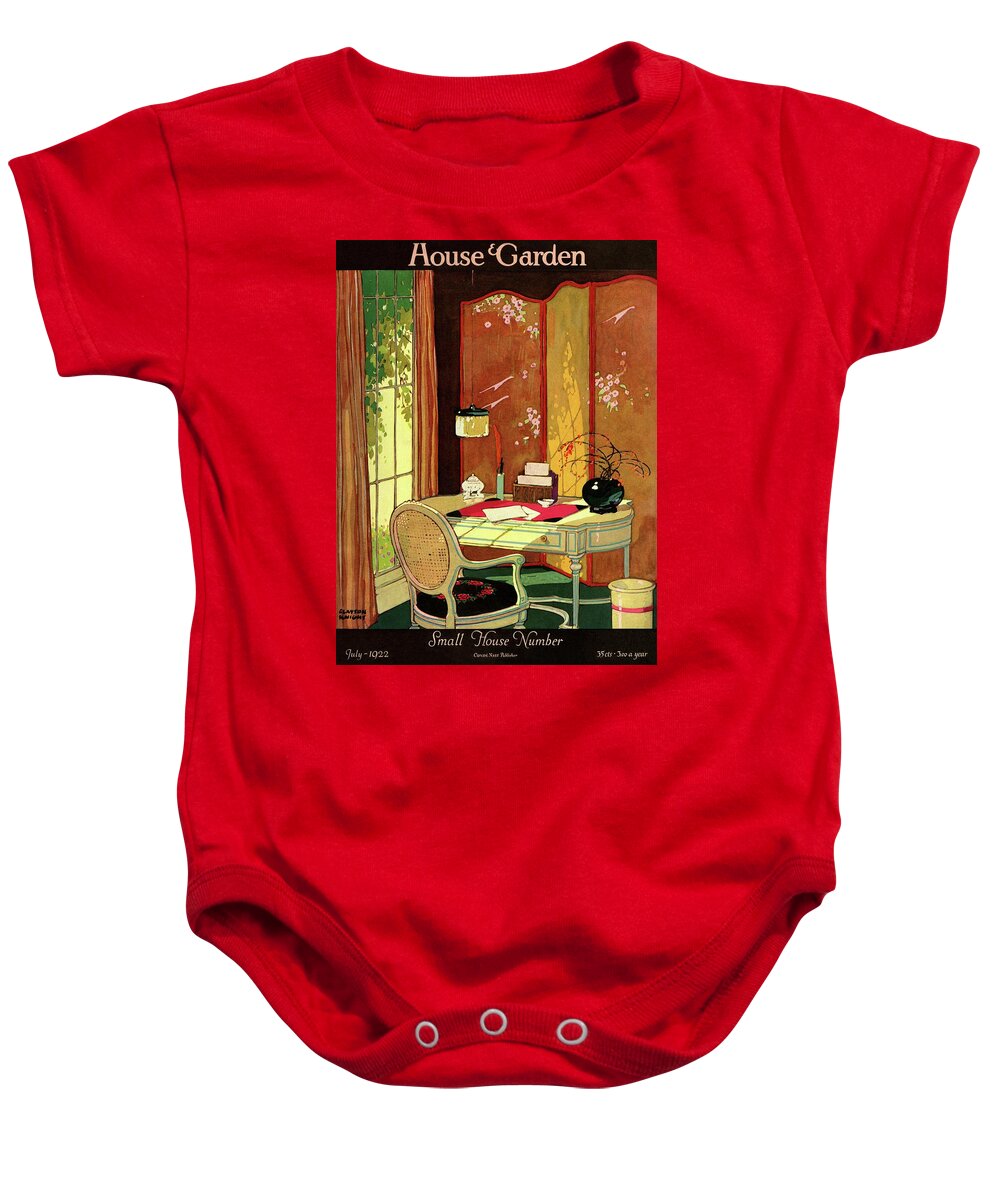 House And Garden Baby Onesie featuring the photograph House And Garden Small House Number by Clayton Knight