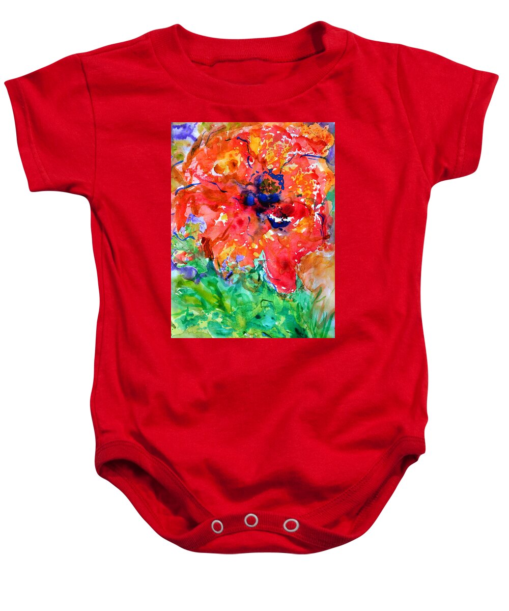 Poppy Baby Onesie featuring the painting Imminent Disintegration by Beverley Harper Tinsley