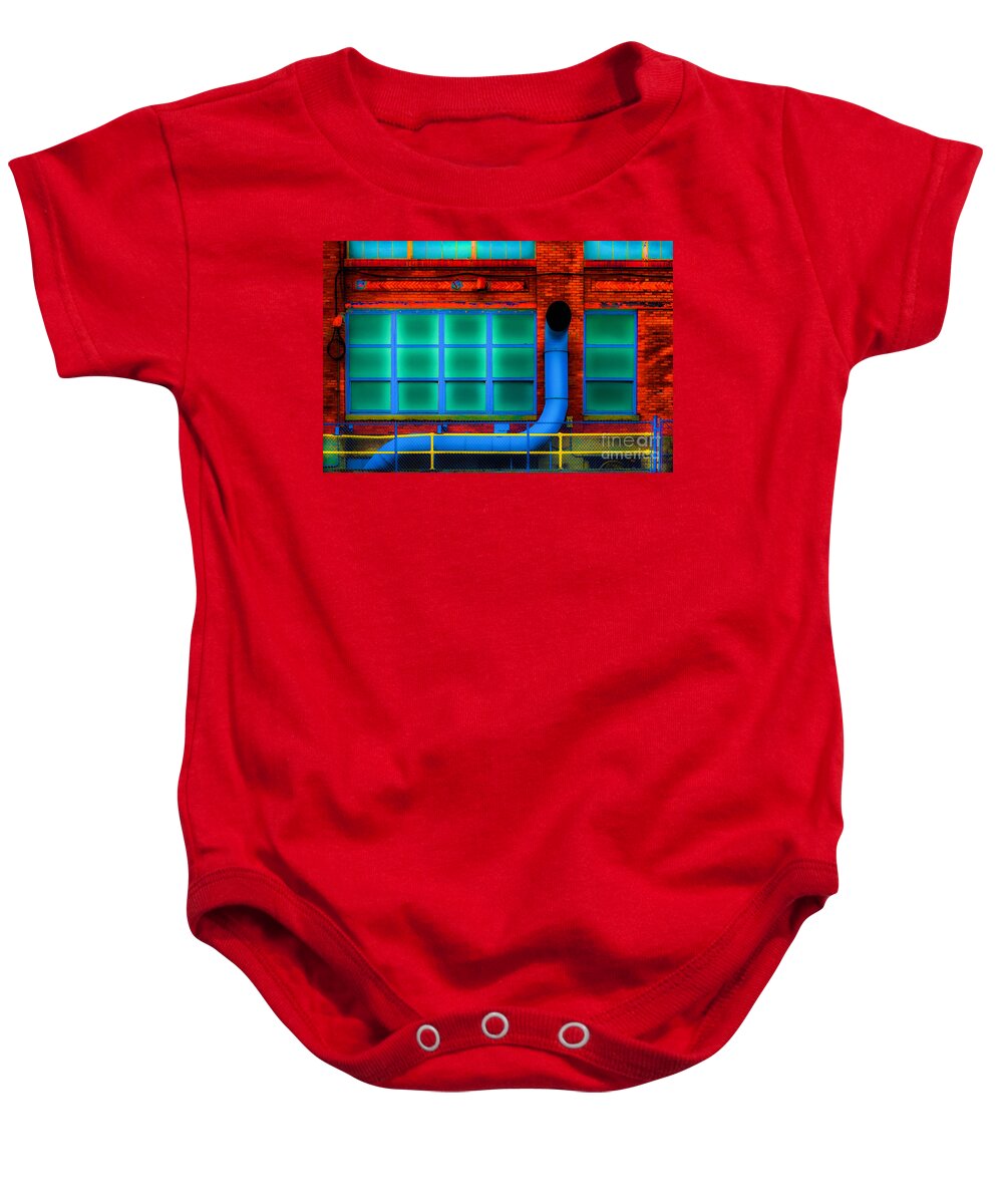 Factory Baby Onesie featuring the photograph Industrial Simplex by Michael Arend