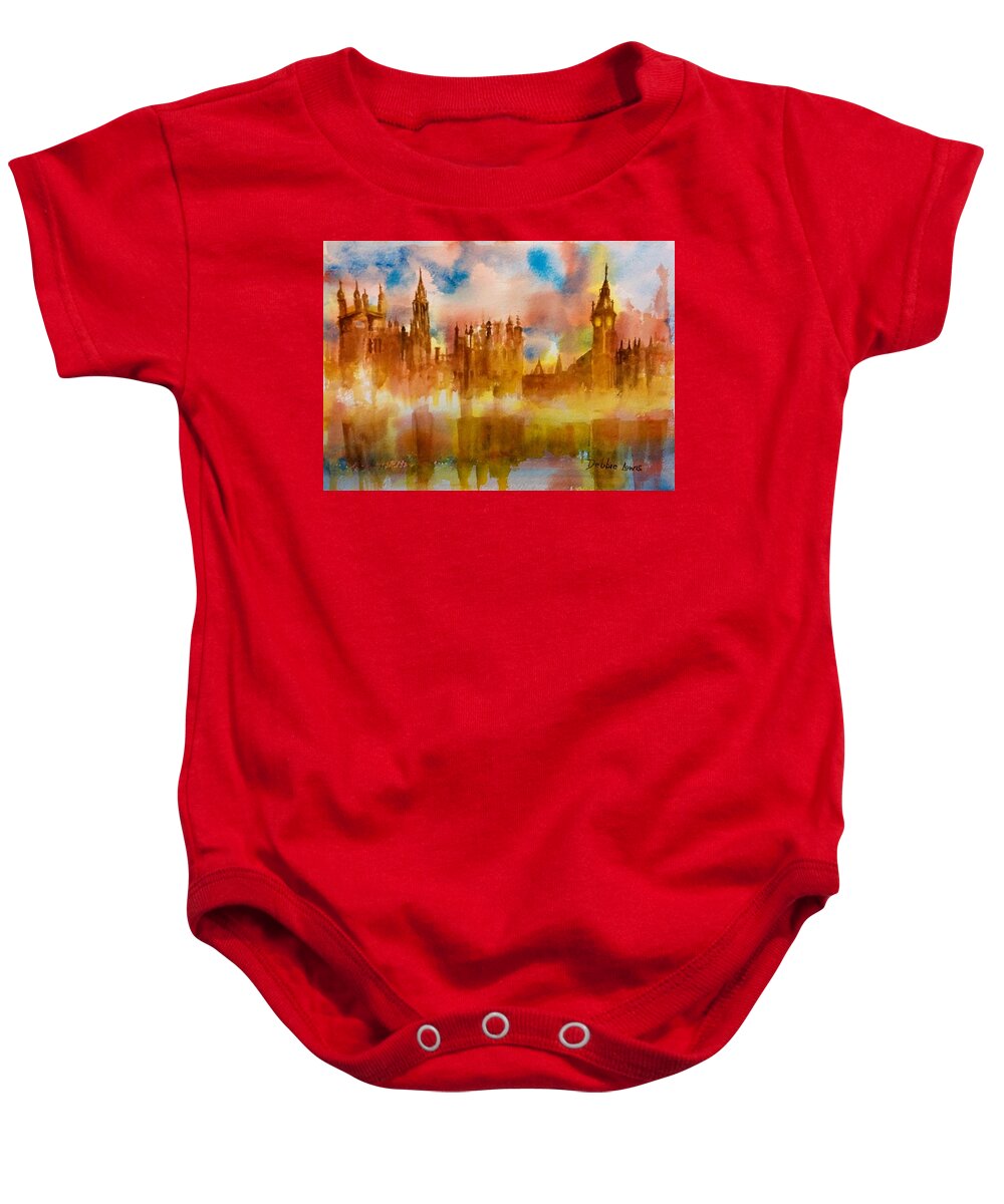  Baby Onesie featuring the painting London Rising by Debbie Lewis