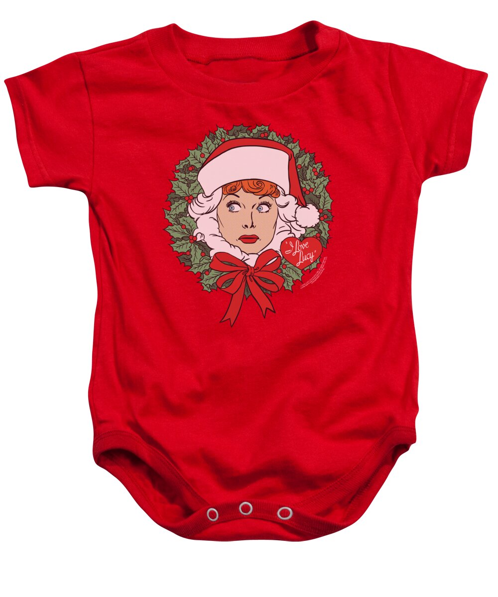 I Love Lucy Baby Onesie featuring the digital art Lucy - Wreath by Brand A