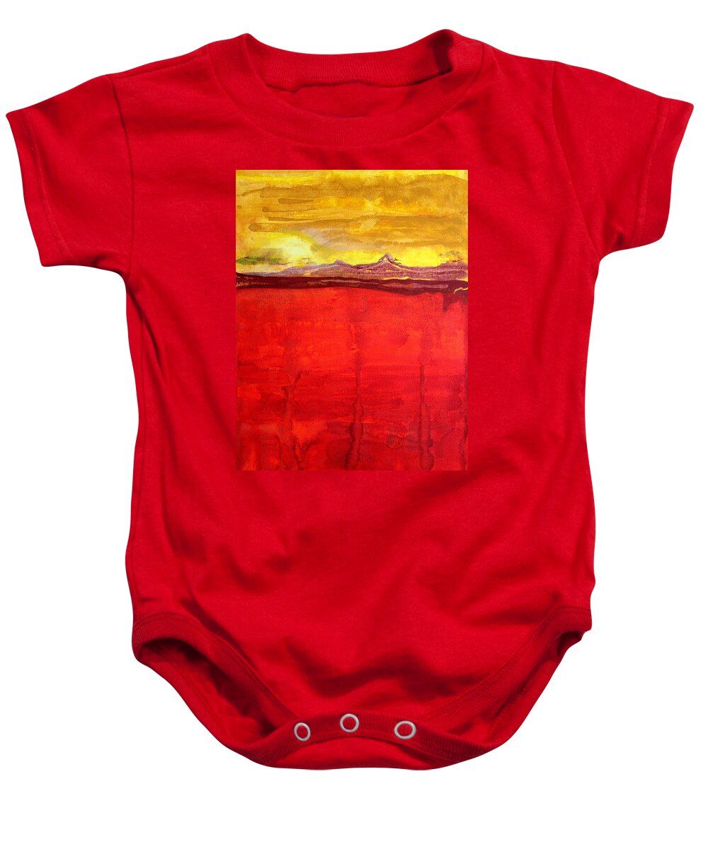 Mojave Baby Onesie featuring the painting Mojave Dawn original painting by Sol Luckman