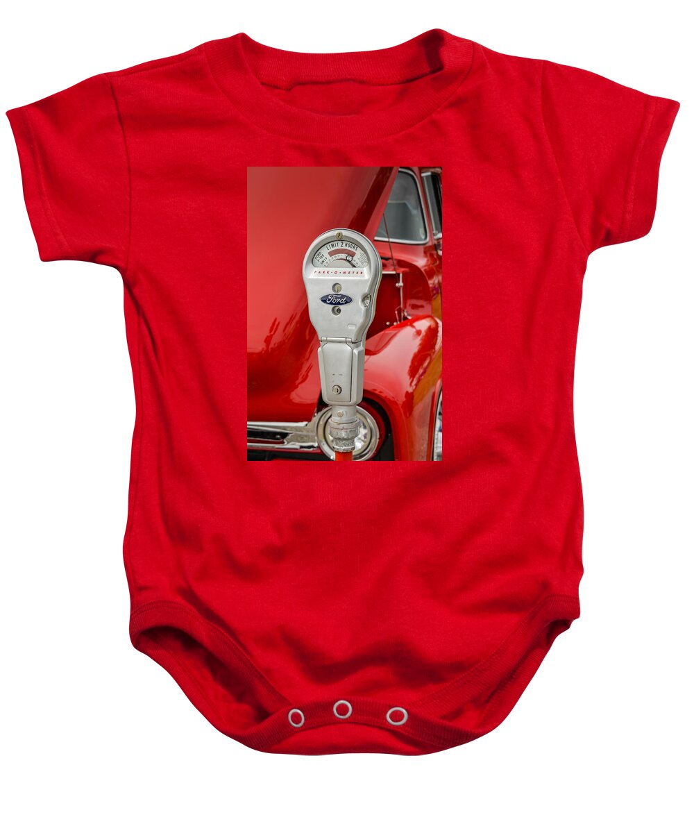 Ford Baby Onesie featuring the photograph My Ford Parking Space by Carolyn Marshall