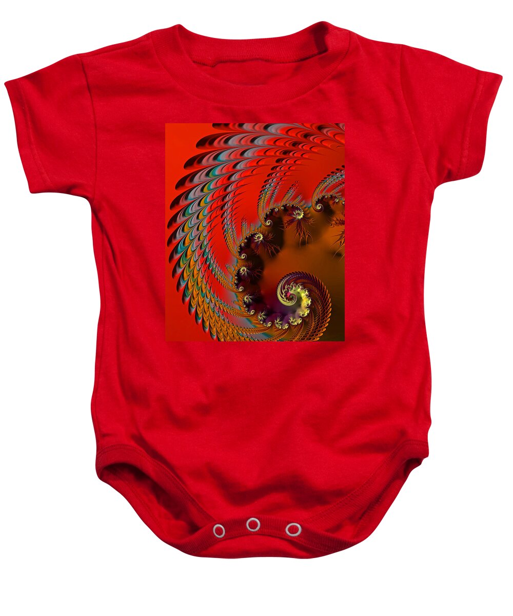 Fractal Baby Onesie featuring the digital art Native American Headdress by HH Photography of Florida