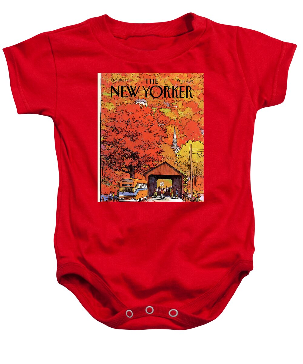 Season Baby Onesie featuring the painting New Yorker October 19th, 1981 by Arthur Getz