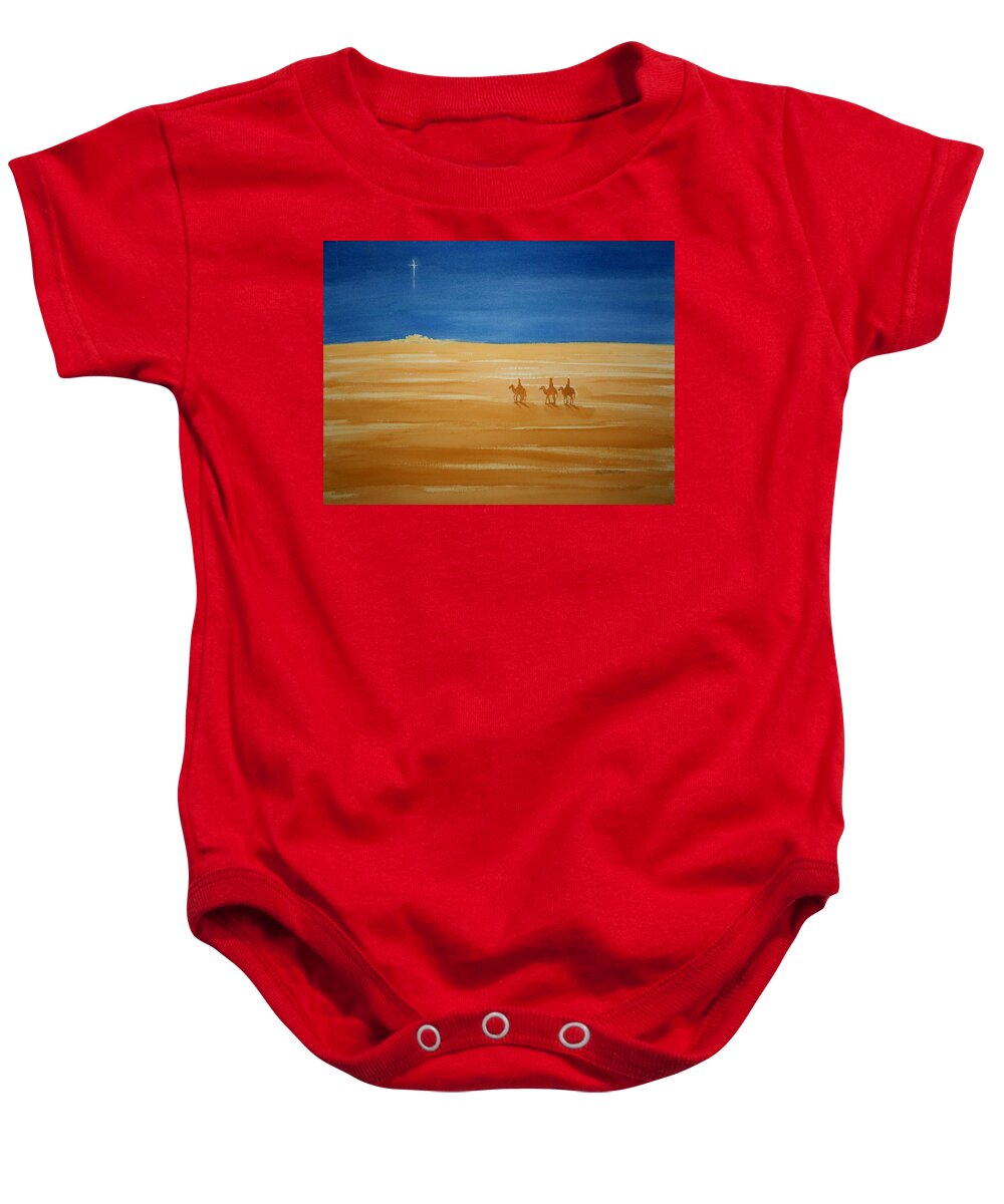 Religious Baby Onesie featuring the painting Oh Holy Night by Stacy C Bottoms