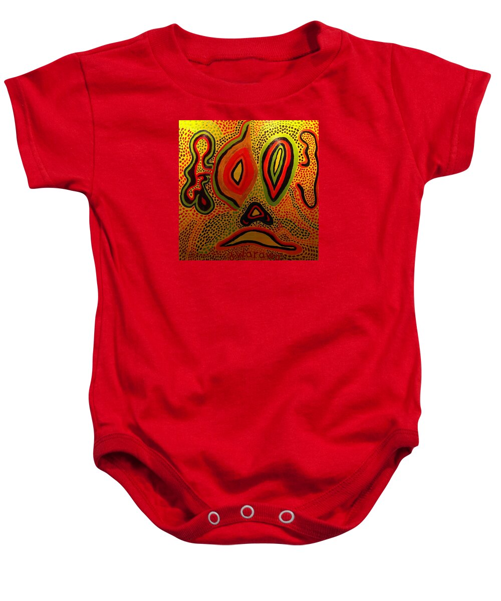 Abstract Baby Onesie featuring the painting Pain and Agony by Douglas W Warawa