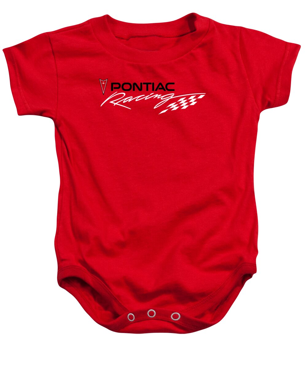  Baby Onesie featuring the digital art Pontiac - Red Pontiac Racing by Brand A