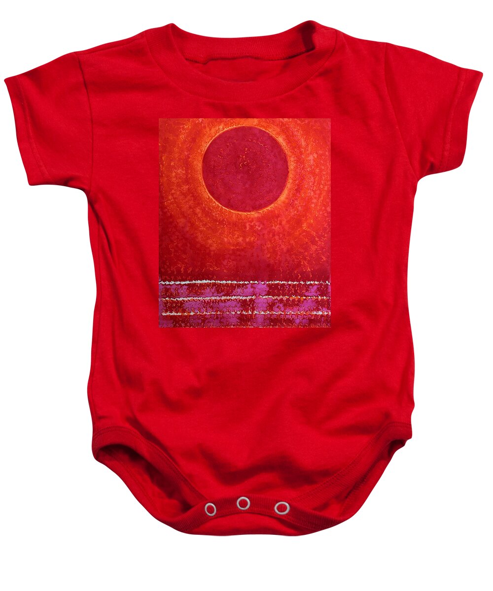 Kachina Baby Onesie featuring the painting Red Kachina original painting by Sol Luckman
