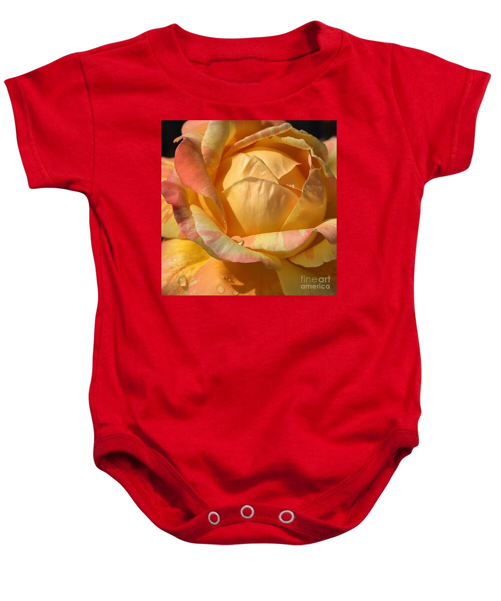 Rose Baby Onesie featuring the photograph Resting on my Petals by Joy Watson