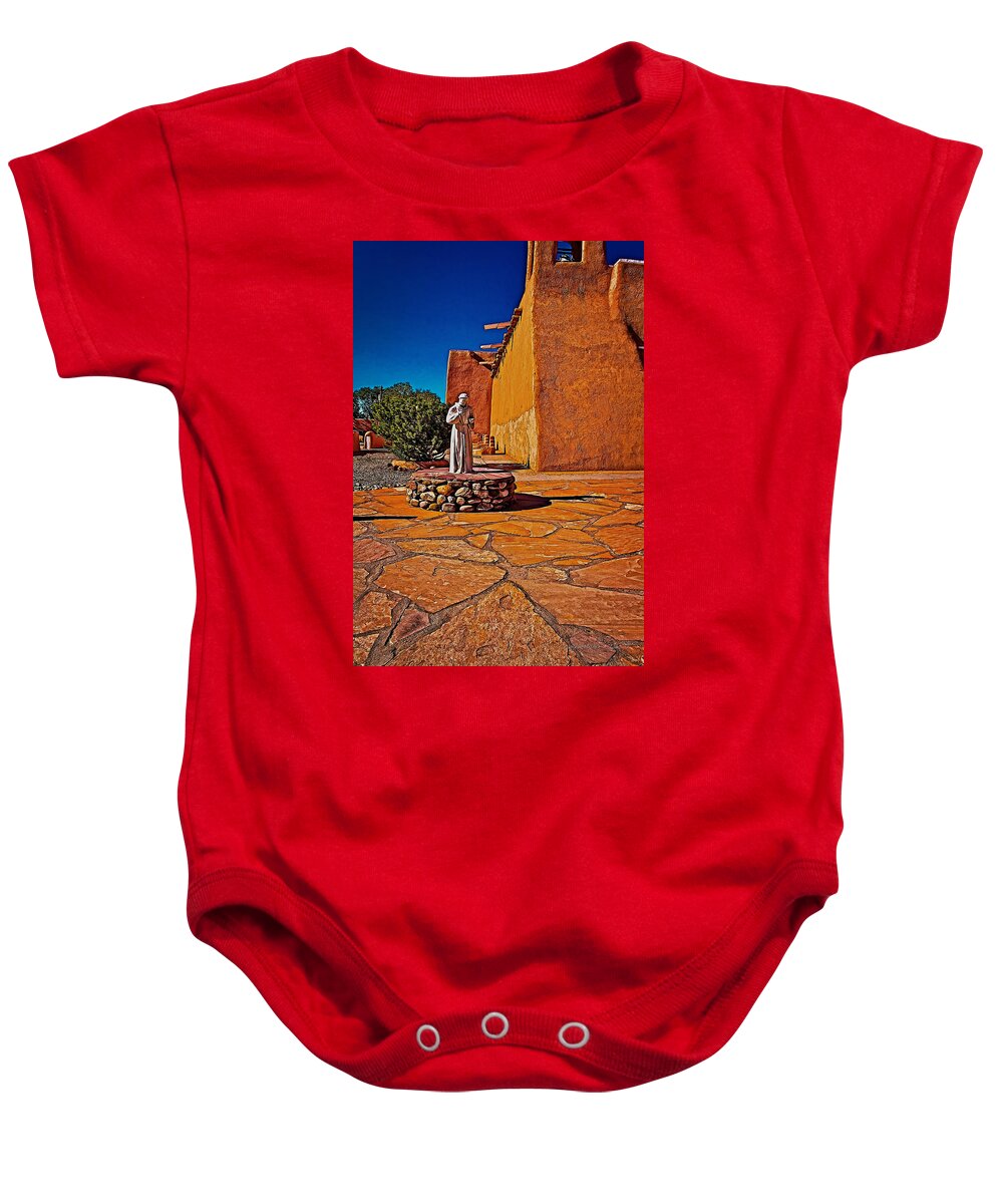 Adobe Baby Onesie featuring the photograph Saint Francis by Charles Muhle