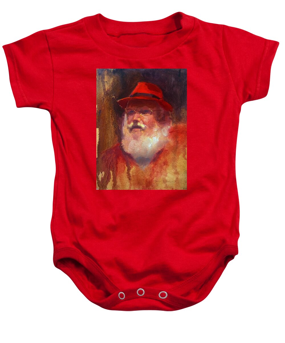 Santa Baby Onesie featuring the painting Santa by K Whitworth