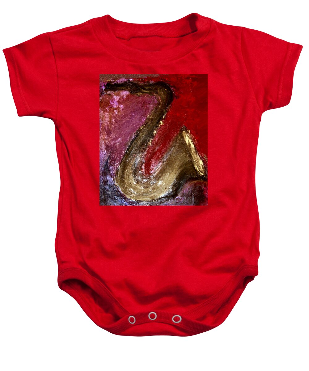 American Baby Onesie featuring the painting Saxophone by Carol Stanley