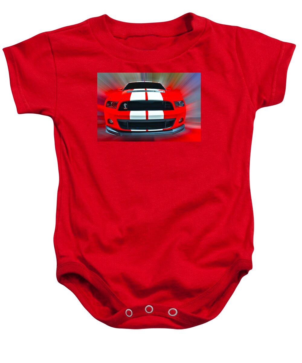 Shelby Baby Onesie featuring the photograph Shelby GT 500 2013 by Dragan Kudjerski
