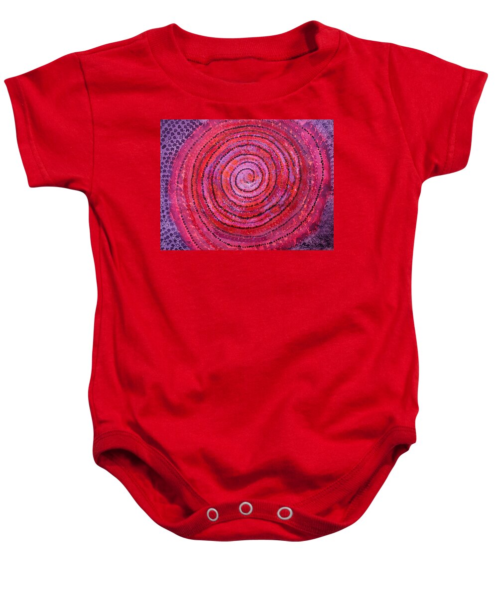 Ink Baby Onesie featuring the painting Sits in the Middle and Knows original painting by Sol Luckman