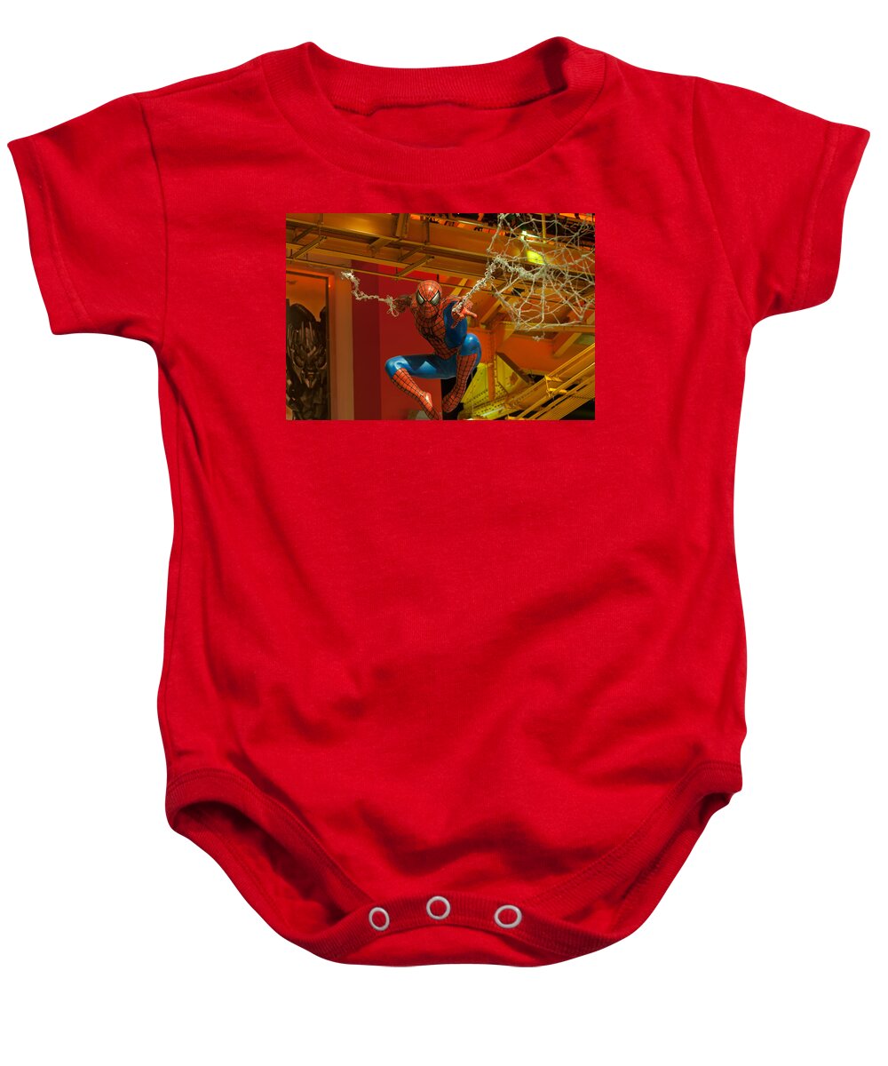 Christmas In Nyc Baby Onesie featuring the photograph Spider Man by Paul Mangold