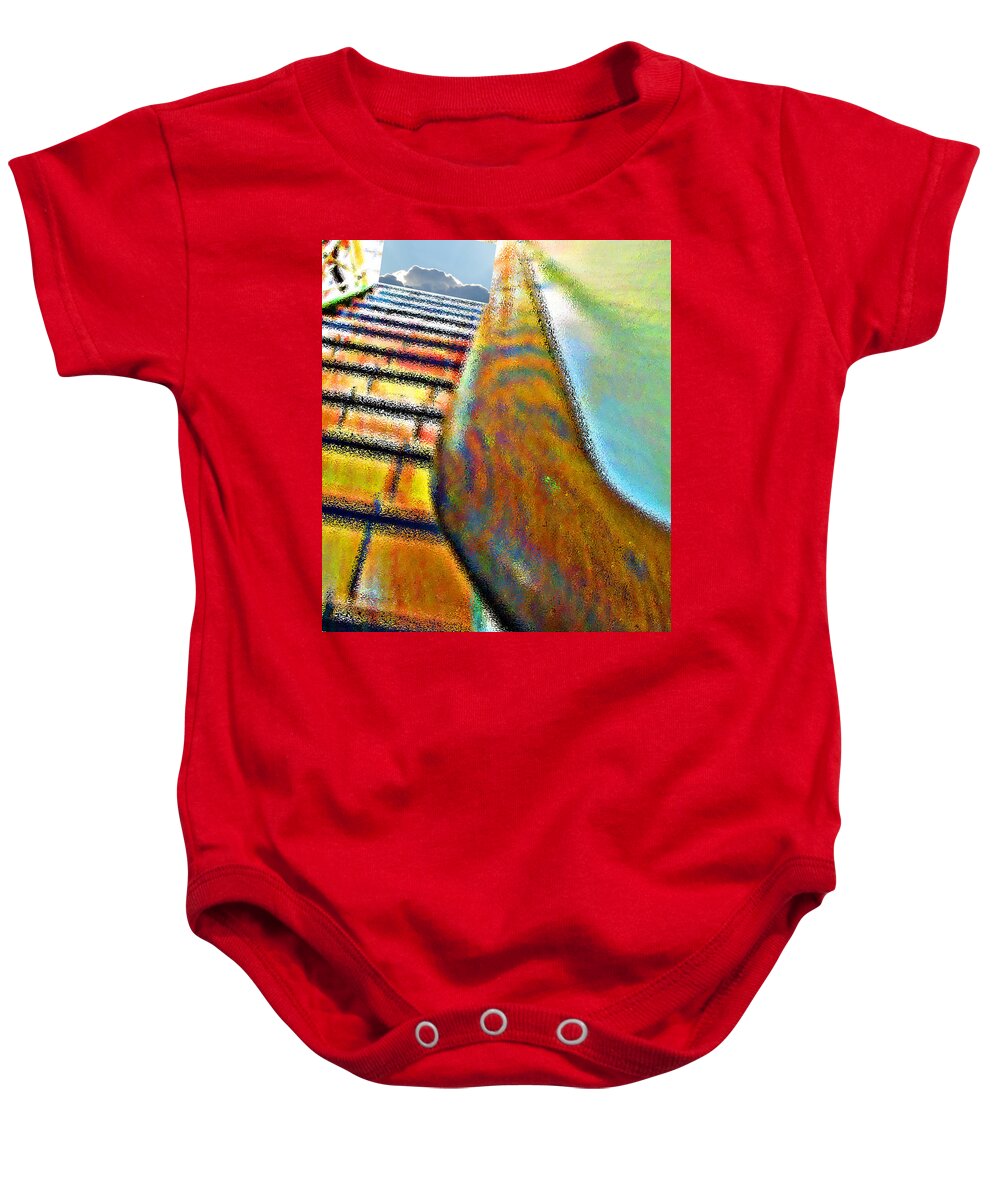 Abstract Baby Onesie featuring the photograph Stairway by Dart Humeston