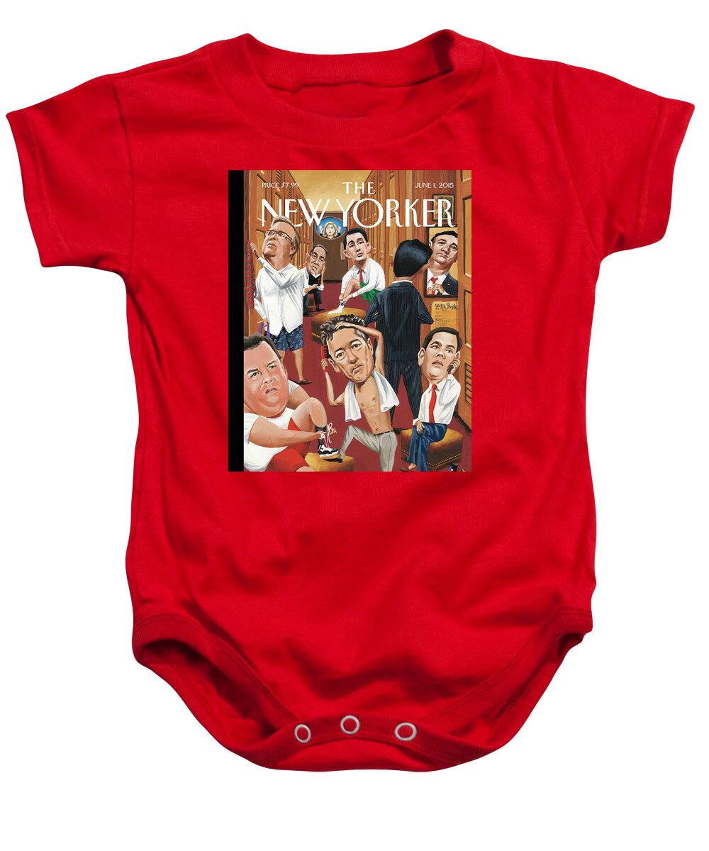 Marco Rubio Phone Baby Onesie featuring the painting Suiting by Mark Ulriksen