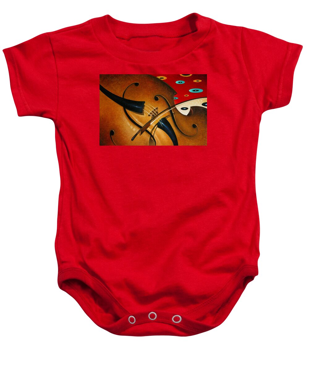 Violin Baby Onesie featuring the painting The Competition by T S Carson