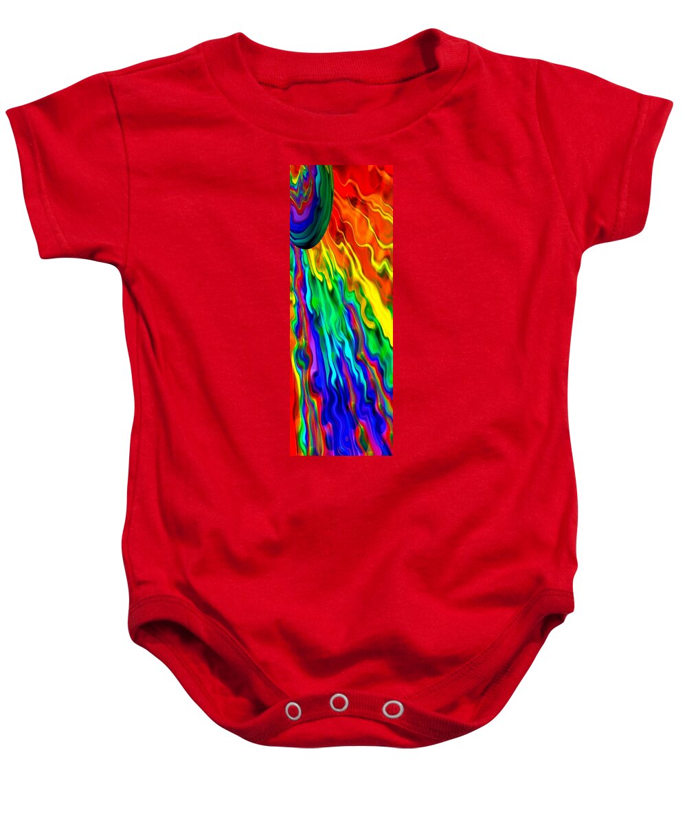 Sky Baby Onesie featuring the mixed media Then The Sky Exploded 7 by Angelina Tamez