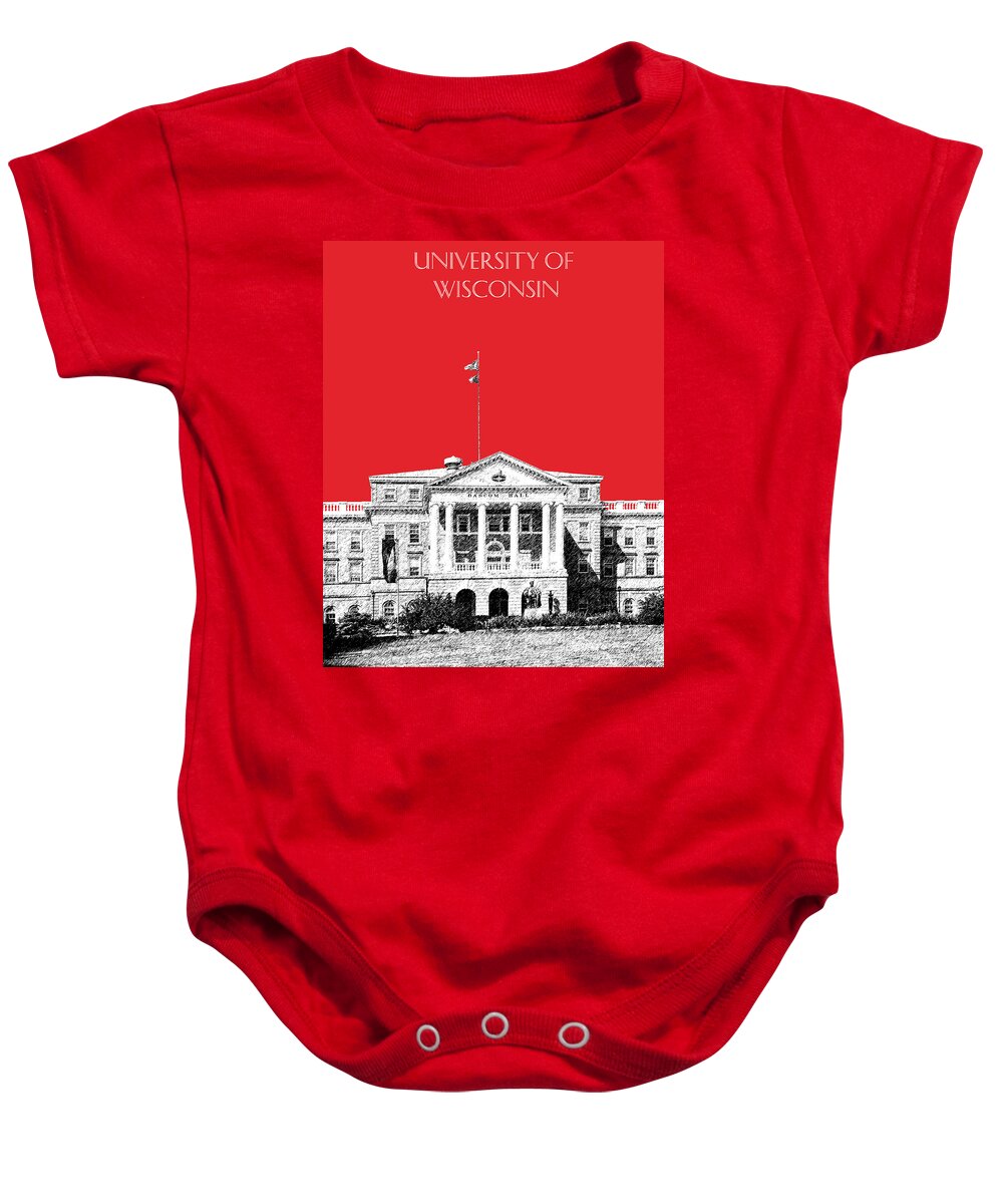 University Baby Onesie featuring the digital art University of Wisconsin - Red by DB Artist