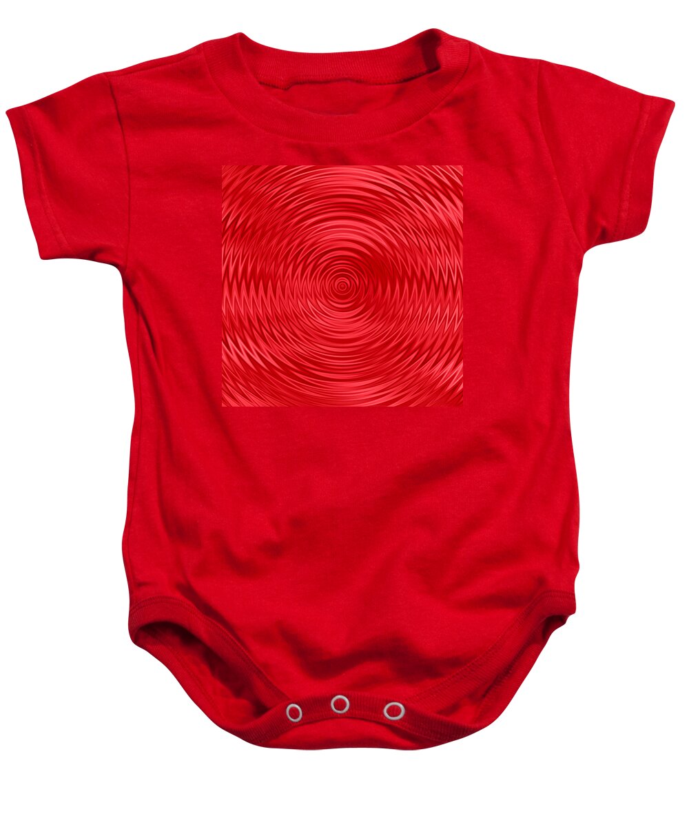 Abstract Baby Onesie featuring the digital art Wavy Red Background by Valentino Visentini