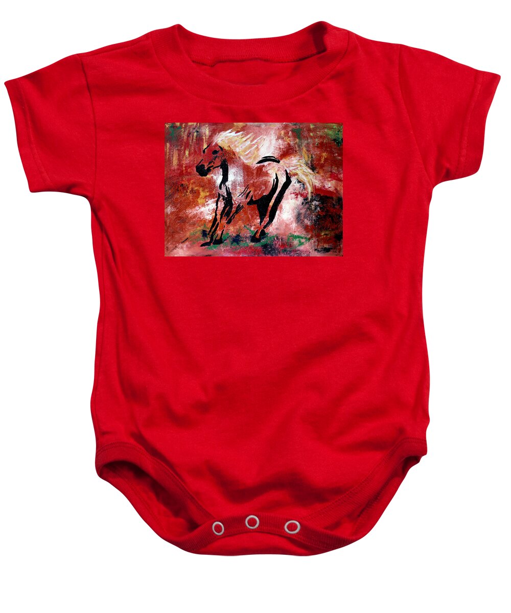 Original Painting Baby Onesie featuring the painting Wildfire by Nan Bilden