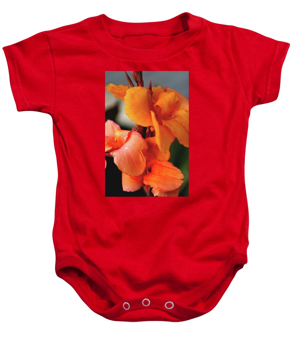 Orange Flower Baby Onesie featuring the photograph Big Orange Flower by Lorraine Devon Wilke