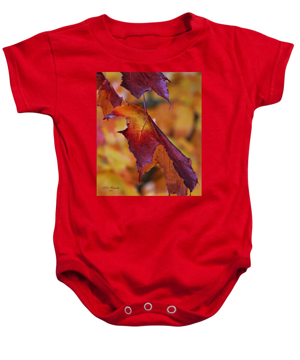 Autumn Baby Onesie featuring the photograph Fall Leaf by Jeanette C Landstrom