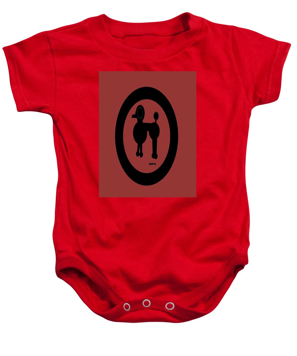 Poodle Baby Onesie featuring the digital art Geo Poodle by Maria Urso