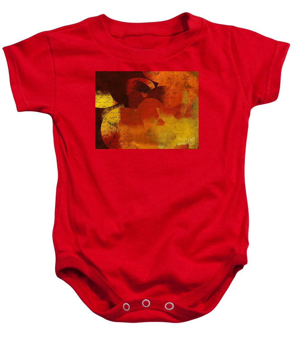 Orange Baby Onesie featuring the digital art Geomix 05 - 02at02b by Variance Collections