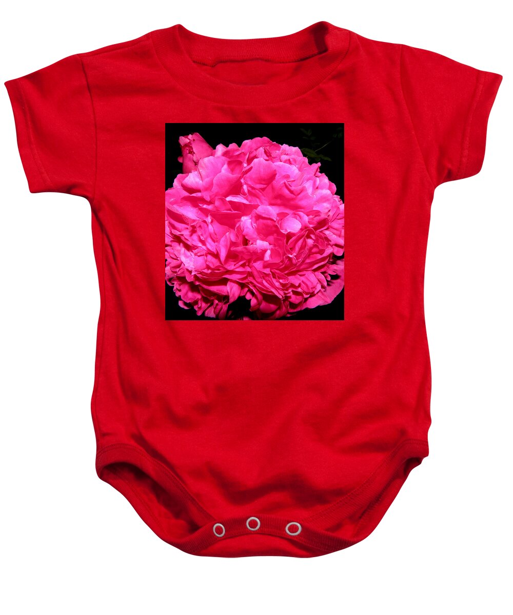 Peony Baby Onesie featuring the photograph Peony Frills n Thrills by Kim Galluzzo