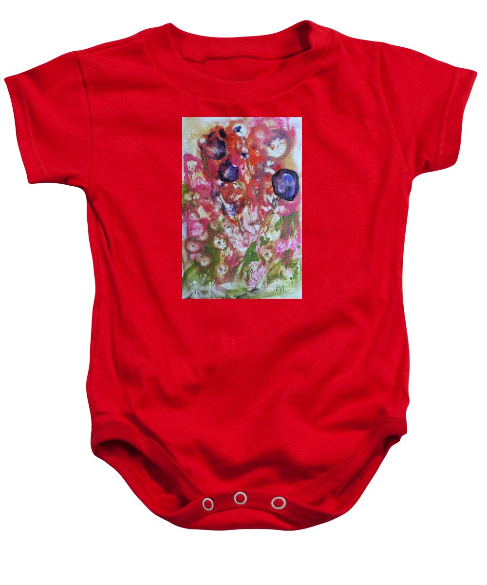 Encaustic Baby Onesie featuring the painting Summer Optimism by Heather Hennick