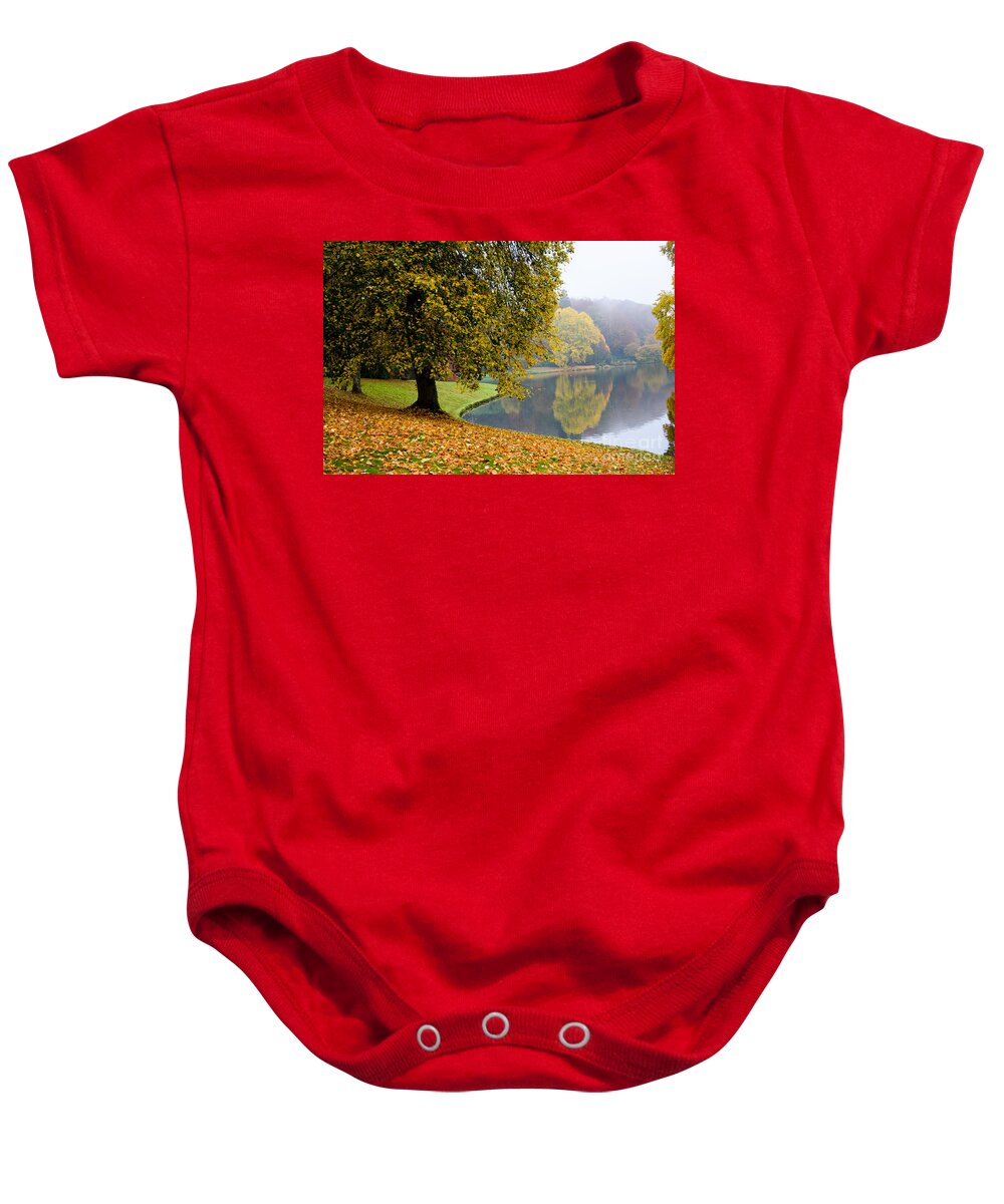 Autumn Baby Onesie featuring the photograph Autumn in the park #1 by Colin Rayner