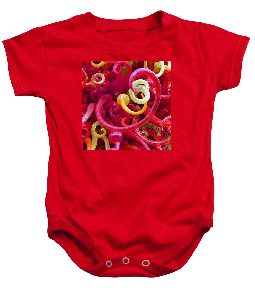 Beautiful Baby Onesie featuring the photograph Close-up Of Art Glass By Dale Chihuly #1 by Austin Tuxedo Cat
