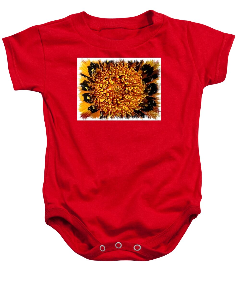 Nature Abstract Baby Onesie featuring the photograph Explosion of Color Closeup with Framing #1 by Carol Groenen